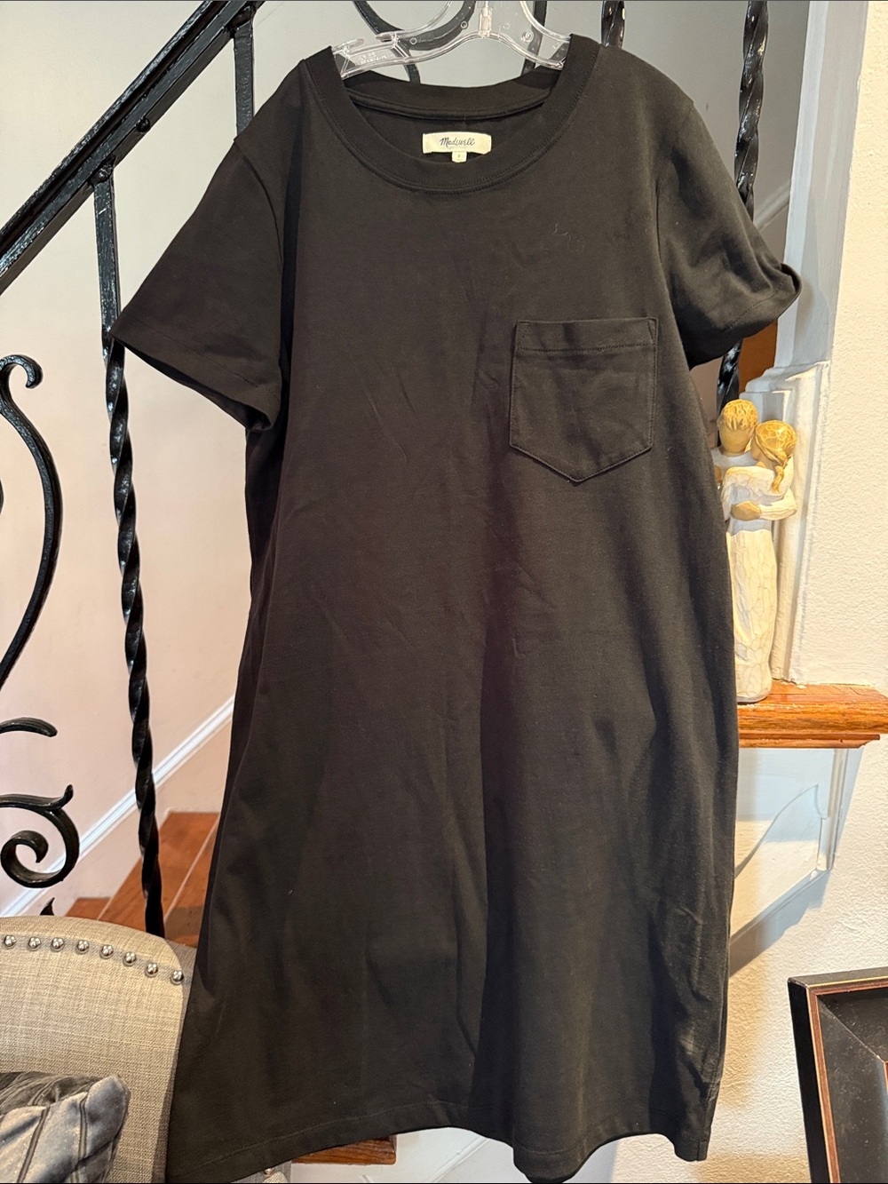 Madewell Black Pocket T-Shirt Dress